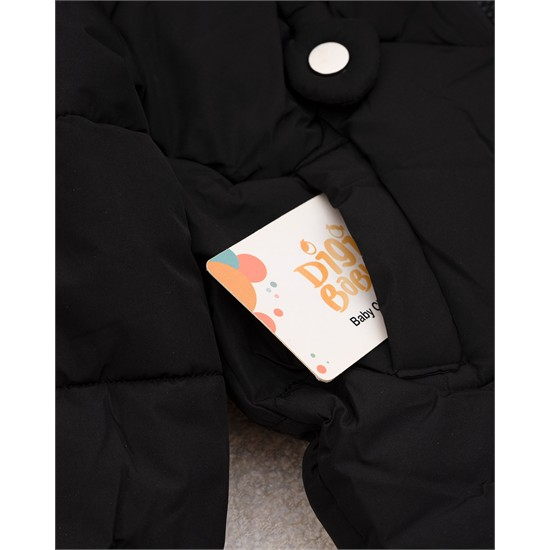 ست کاپشن و دستکش مشکي عروسکي