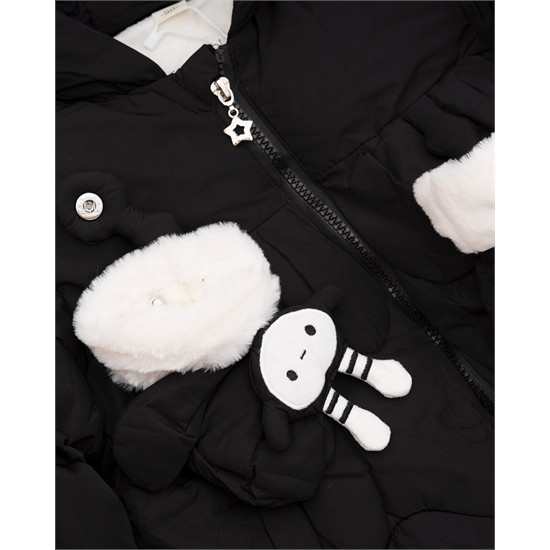 ست کاپشن و دستکش مشکي عروسکي