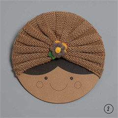 توربان بافت طرح گل بافتنی کد 4654 