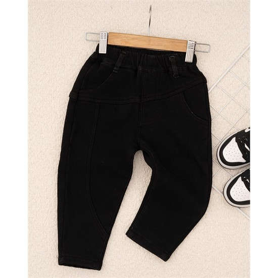 شلوار مام استايل جين لاينردار مشکي گلدوزي