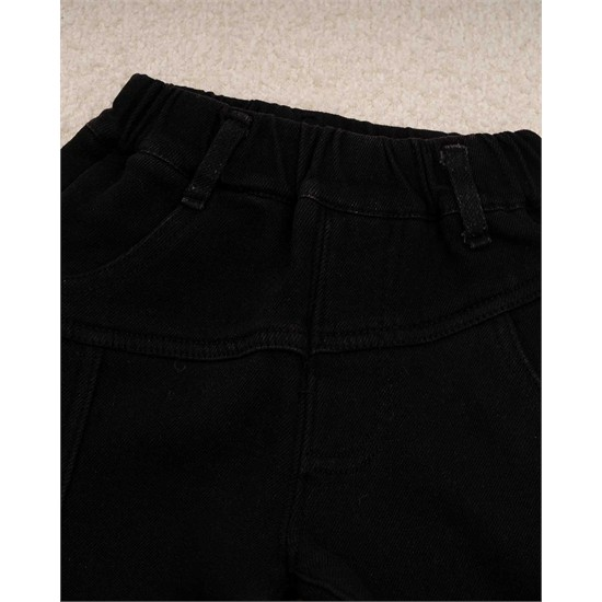 شلوار مام استايل جين لاينردار مشکي گلدوزي