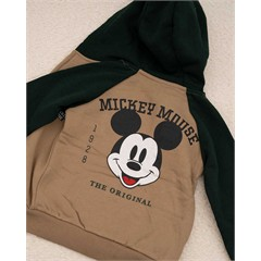 ست سویشرت و شلوار داخل کرک نسکافه ای میکی کد 7490