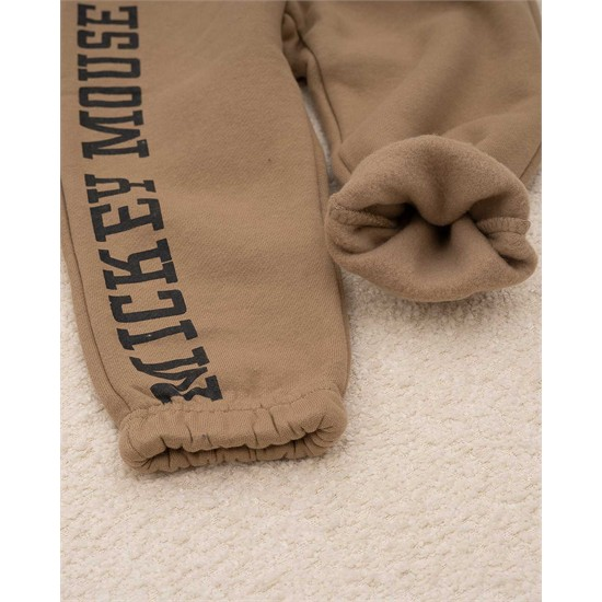 ست سویشرت و شلوار داخل کرک نسکافه ای میکی کد 7490