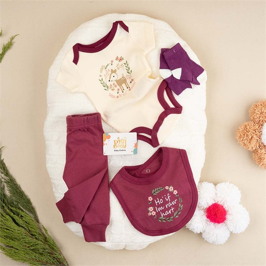 ست چهار تکه کد 2357 بادی+شلوار+پیشبند+جوراب