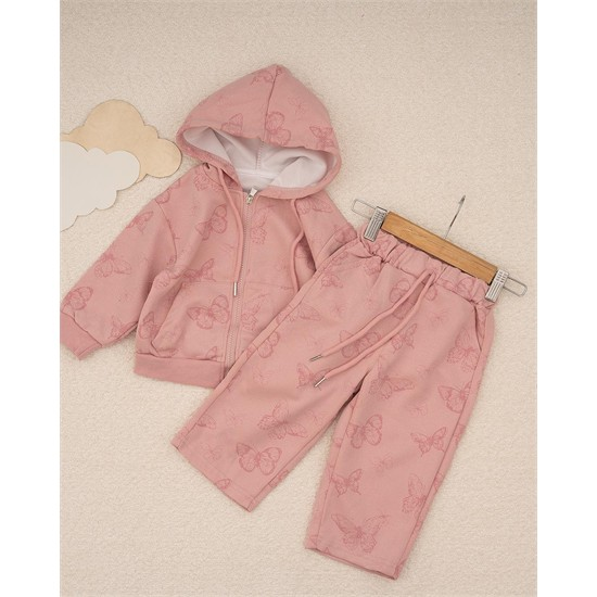 ست سويشرت و شلوار شايني طرح پروانه