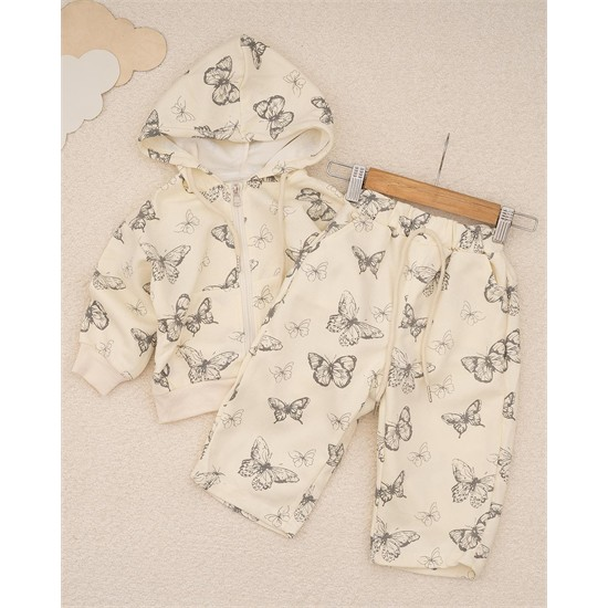 ست سويشرت و شلوار شايني طرح پروانه