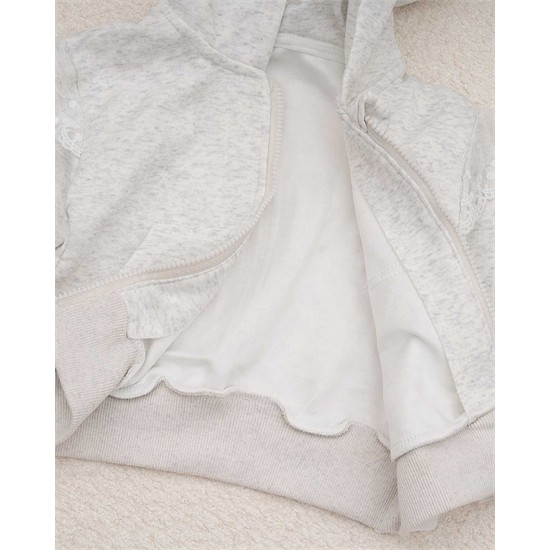 ست سه تکه کد 7444 سویشرت، شلوار و بلوز طرح پاپیون توری