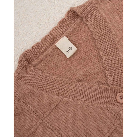 ژاکت بافت صورتي گل لاله