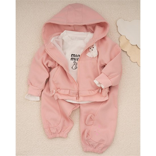 ست سه تکه سويشرت، شلوار و بلوز طرح خرگوش