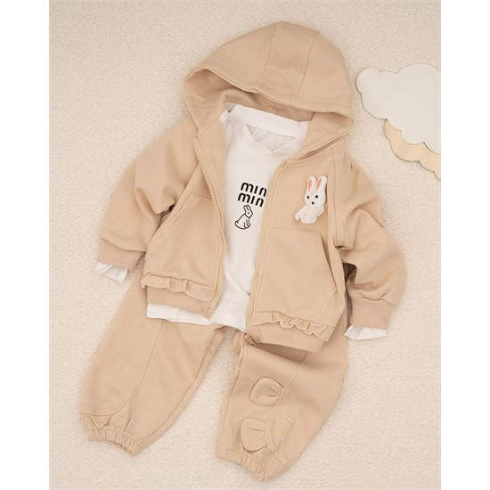 ست سه تکه سويشرت، شلوار و بلوز طرح خرگوش