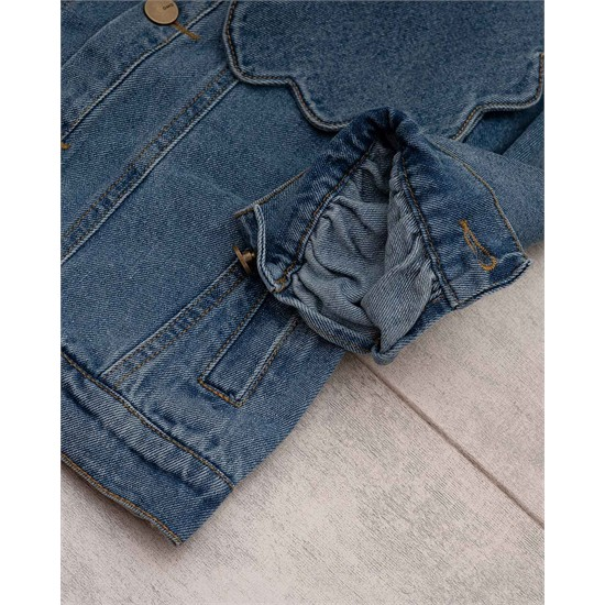 کت جين آبي يقه دالبور