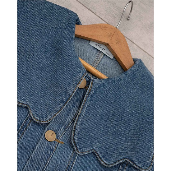 کت جين آبي يقه دالبور