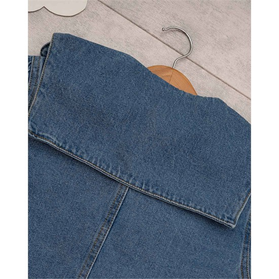 کت جين آبي يقه دالبور