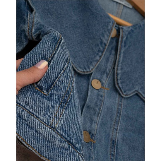 کت جين آبي يقه دالبور