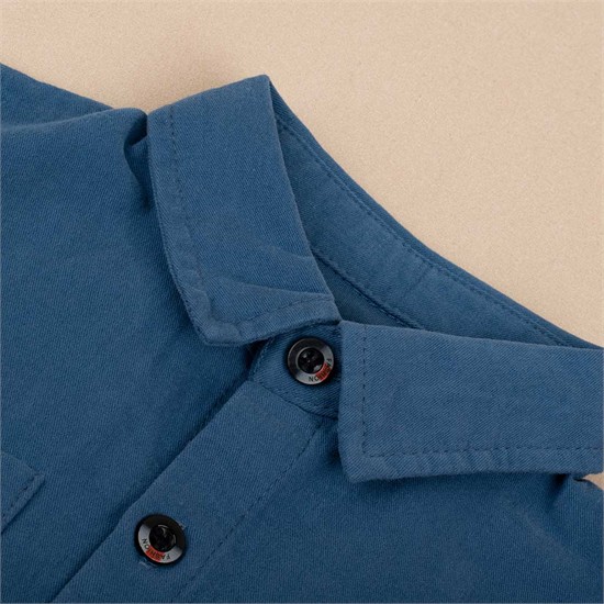 پیراهن کتان آبی کد 3604