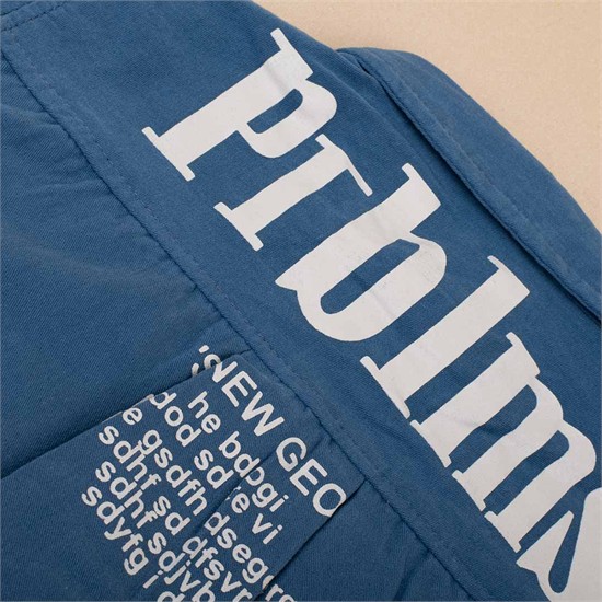 پیراهن کتان آبی کد 3604