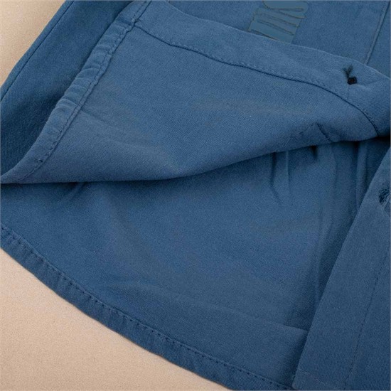 پیراهن کتان آبی کد 3604