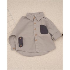 پیراهن کتان جیب رنگی کد 7471