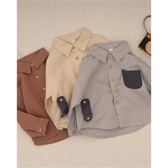 پیراهن کتان جیب رنگی کد 7471