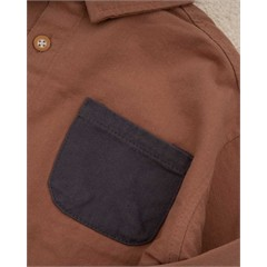 پیراهن کتان جیب رنگی کد 7471