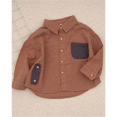 پیراهن کتان جیب رنگی کد 7471