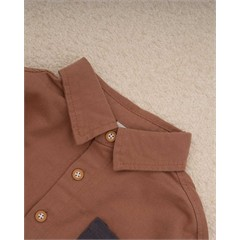 پیراهن کتان جیب رنگی کد 7471