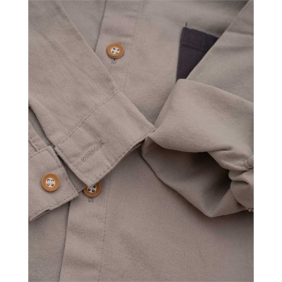 پیراهن کتان جیب رنگی کد 7471