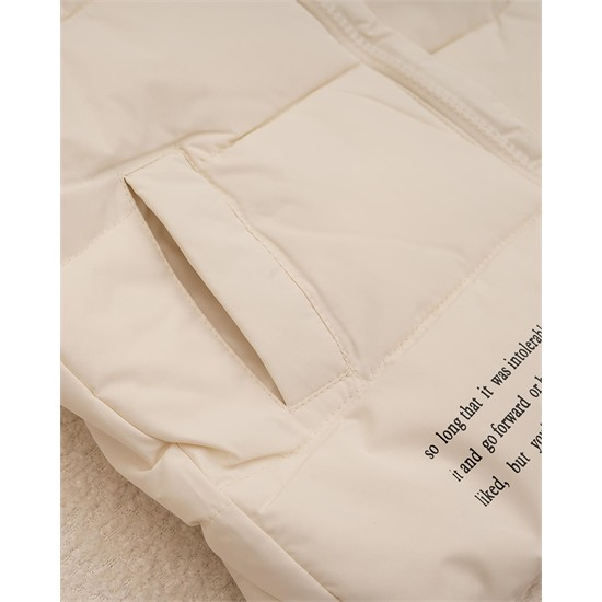 کاپشن شیری جیب برجسته کد 7484