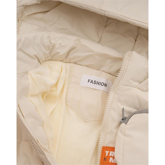 کاپشن شیری جیب برجسته کد 7484