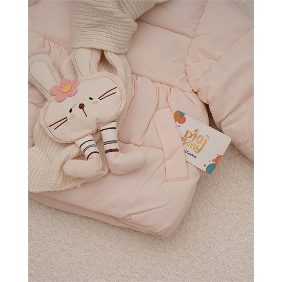 ست کاپشن و شال گردن بافت طرح خرگوش