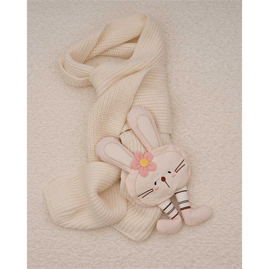 ست کاپشن و شال گردن بافت طرح خرگوش