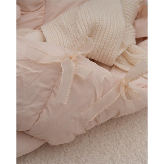 ست کاپشن و شال گردن بافت طرح خرگوش