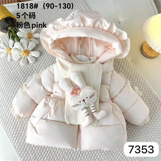 ست کاپشن و شال گردن بافت طرح خرگوش کد 7353
