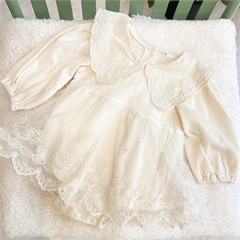 پیراهن زیردکمه یقه گلدار دخترانه