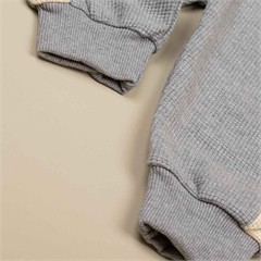 ست سه تکه کد 3915 سویشرت، شلوار و بادی بگ طوسی طرح تدی