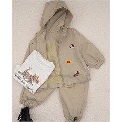 ست سه تکه کد 7446 سویشرت، شلوار و بلوز طرح هاپو