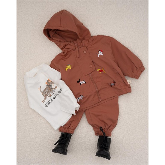 ست سه تکه کد 7446 سویشرت، شلوار و بلوز طرح هاپو