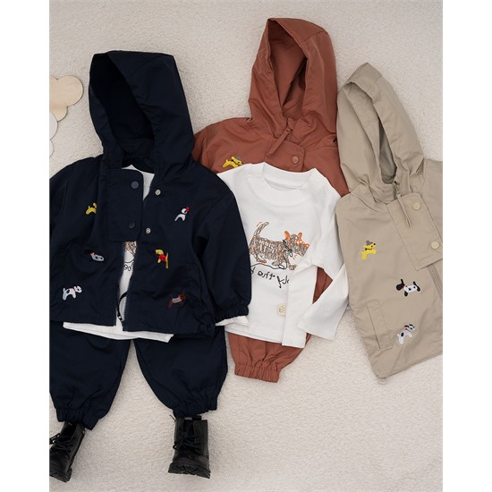 ست سه تکه کد 7446 سویشرت، شلوار و بلوز طرح هاپو