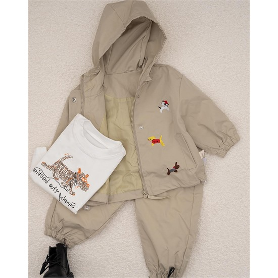 ست سه تکه کد 7446 سویشرت، شلوار و بلوز طرح هاپو