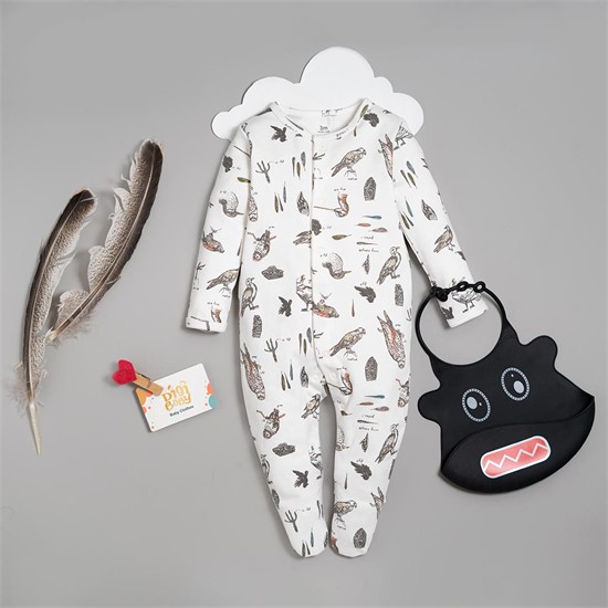 سرهمی جورابدار نخی طرح پرندگان کد 1674 