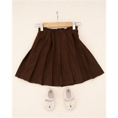 دامن مخمل پليسه قهوه اي