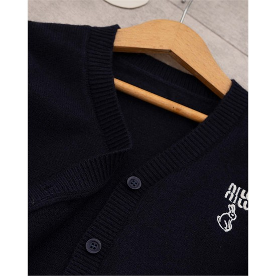 ژاکت بافت سرمه اي خرگوش