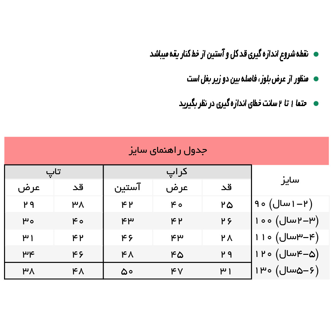 راهنمای ست دورس کراپ و تاپ طرح بچه و آبنبات کد 7467